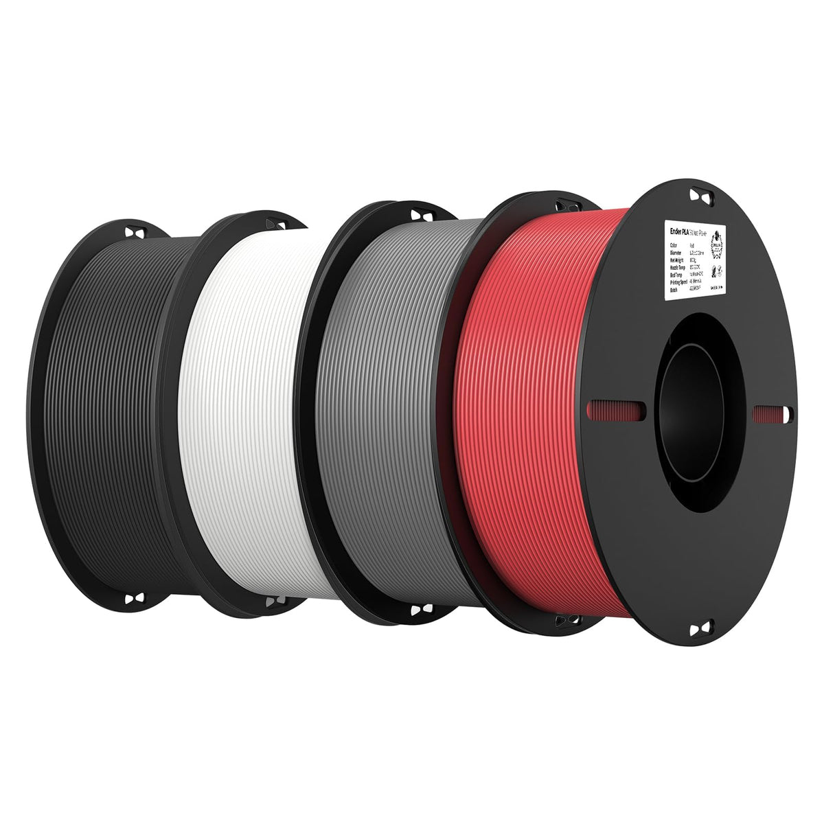 Creality Ender PLA 3D Printer Filament 1.75mm, 4 Packs 1KG Spool(2.2lbs), Dimensional Accuracy +/-0.03mm, No Clogging & Bubbles, Fits for Most FDM 3D Printers (White*4KG)