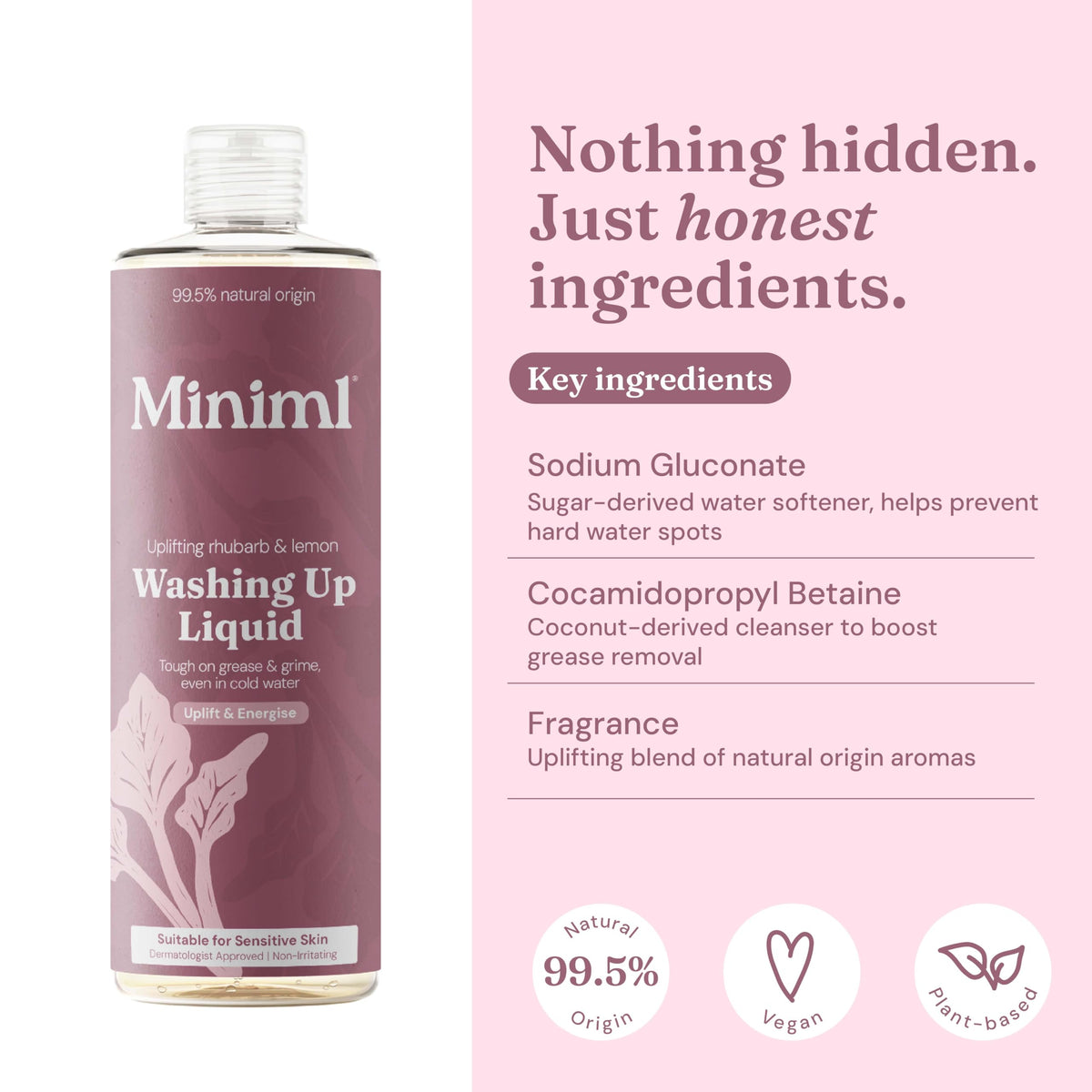 Miniml Eco Washing Up Liquid 5L Refill – Wild Rhubarb & Lemon