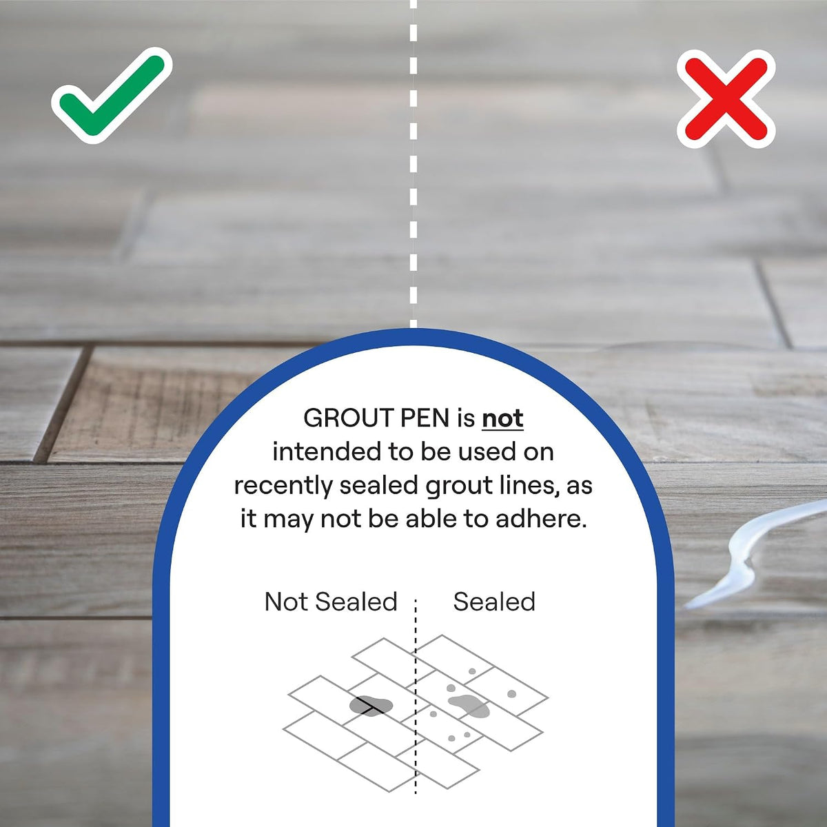 Twin Pack White Grout Pen - Designed for restoring tile grout in bathrooms & kitchens (White)