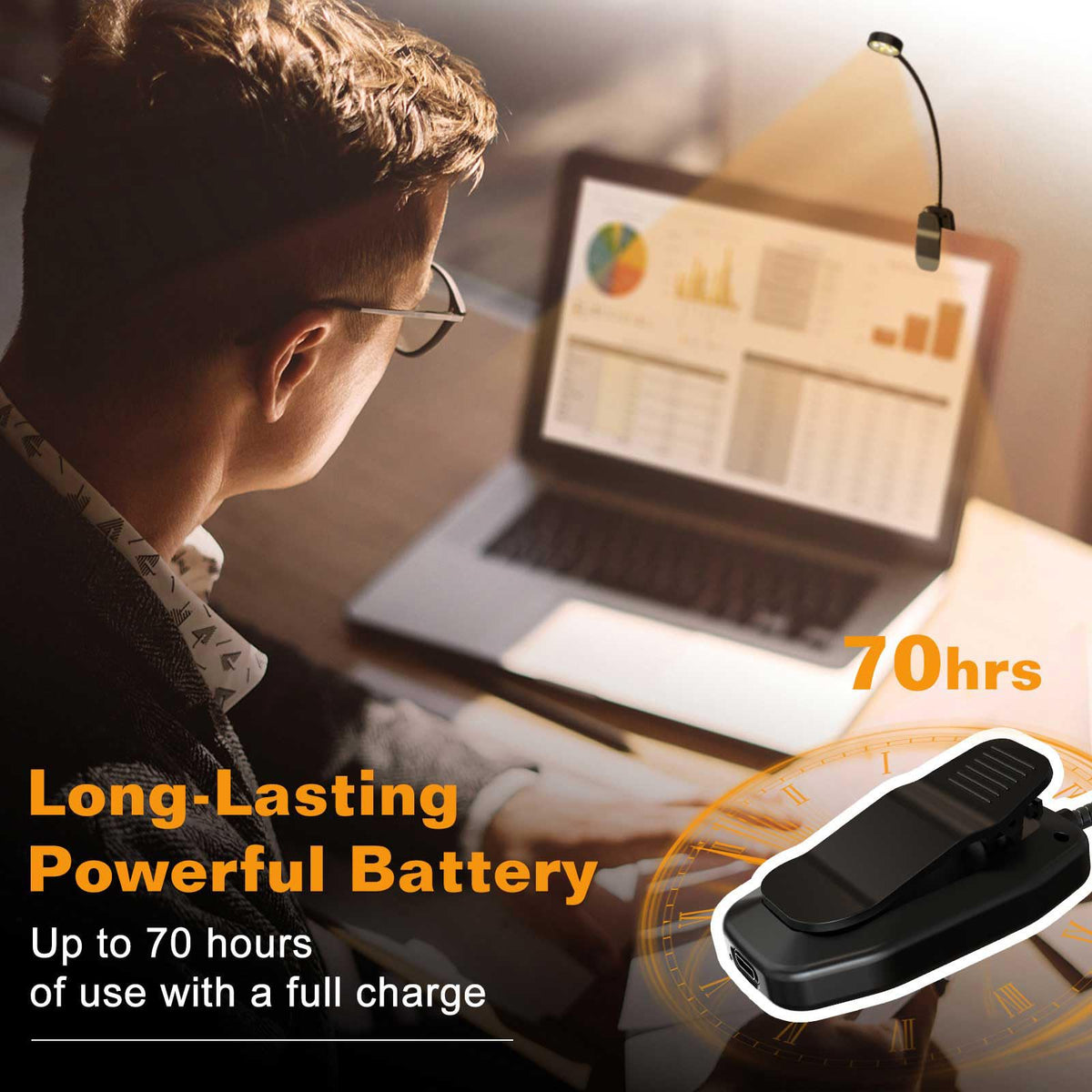 KTEBO Book Reading Light 2 Packs Rechargeable, Eye Care 10 LED Lamp for Reading in Bed - Adjustable Brightness, 3 Color Temperatures, 30+ Hours Runtime, Gifts for Book Lovers