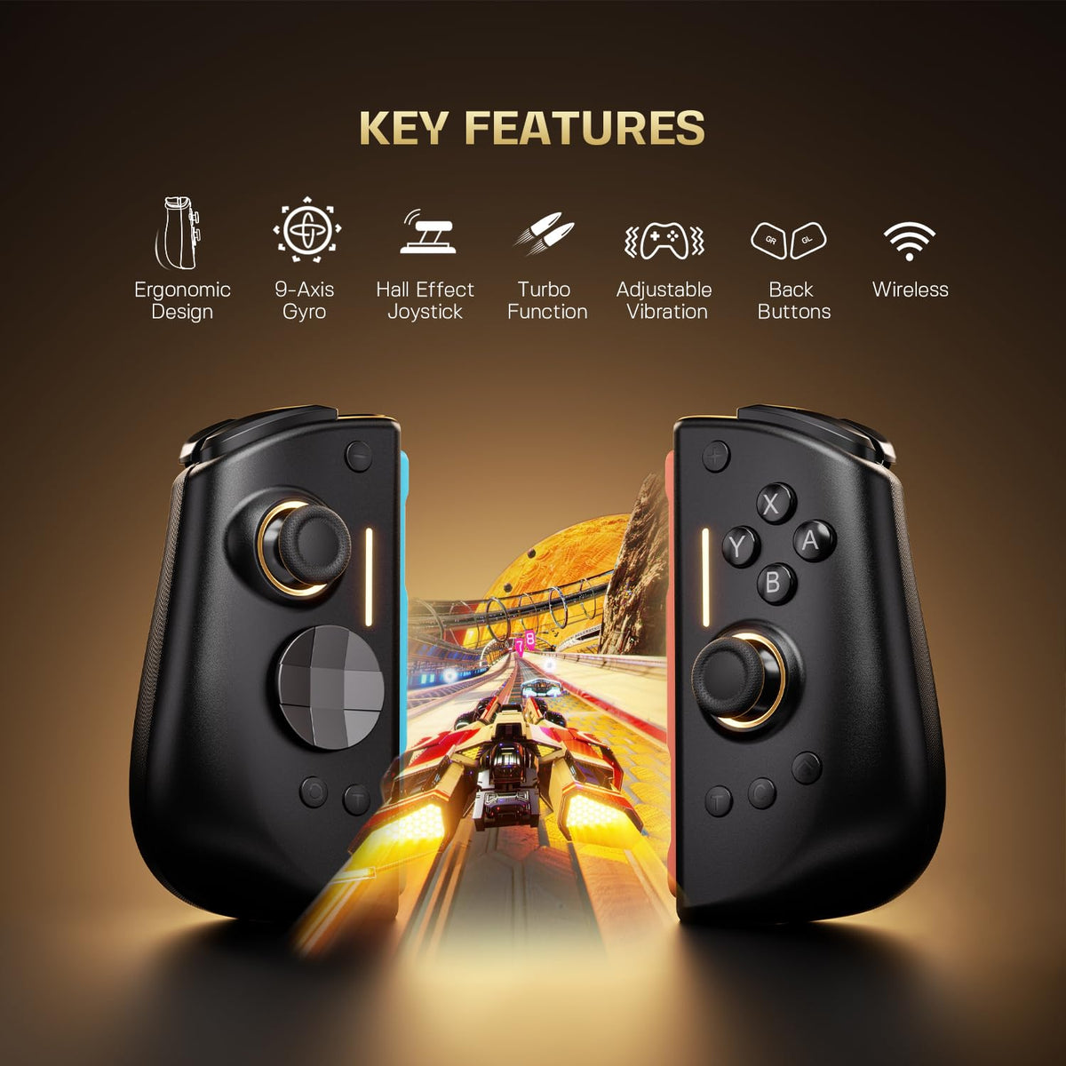 NYXI Hyperion 3 Switch 2 Controller – World's First Third-Party Wireless Controller for Switch 2, 9-Axis Gyro, Hall Effect Joysticks, Full Mechanical Button, Dual Back Button & Adjustable Vibration