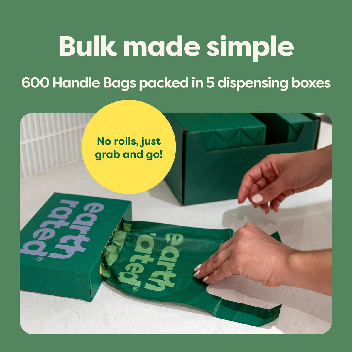 Earth Rated Dog Poo Bags with Handles, Easy Tie and Guaranteed Leakproof, Lavender Scented, 120 Bags