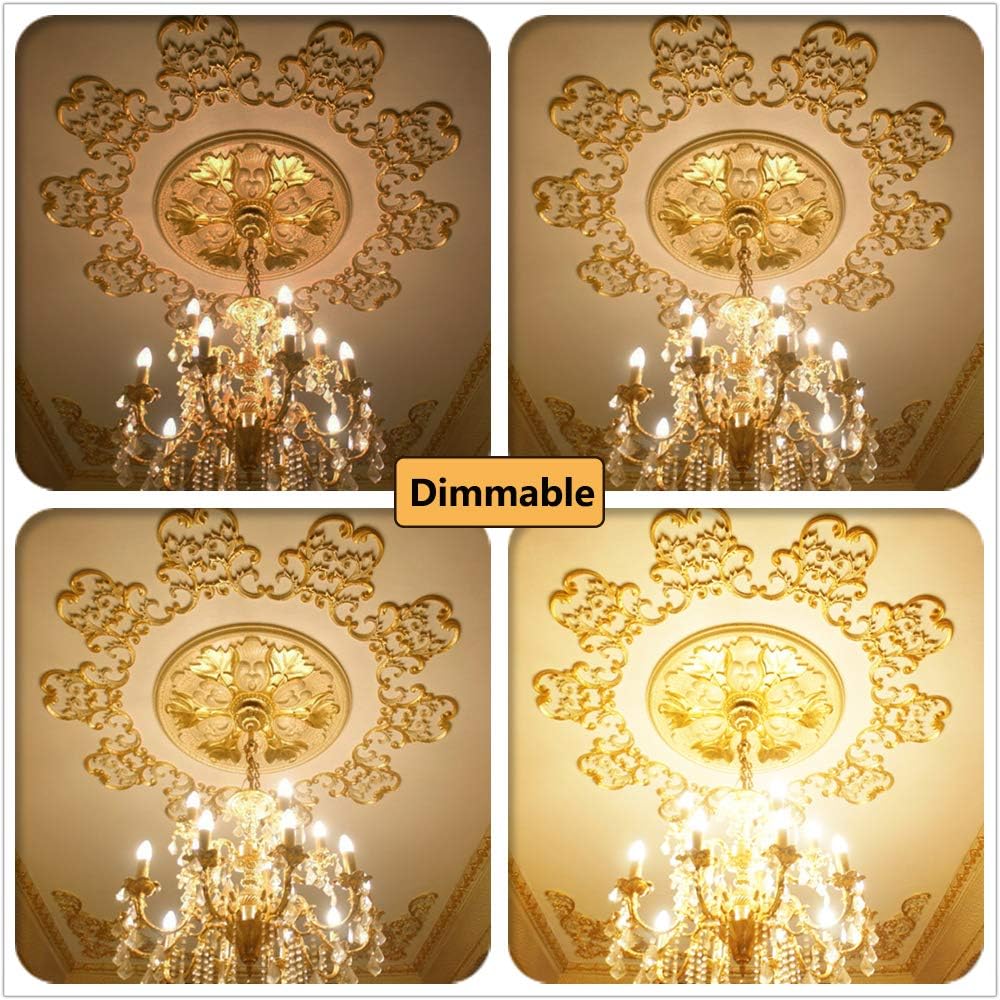 E14 Dimmable Led Candle Bulb,Small Edison Screw,4w, Warm White 2700K，2 Pack