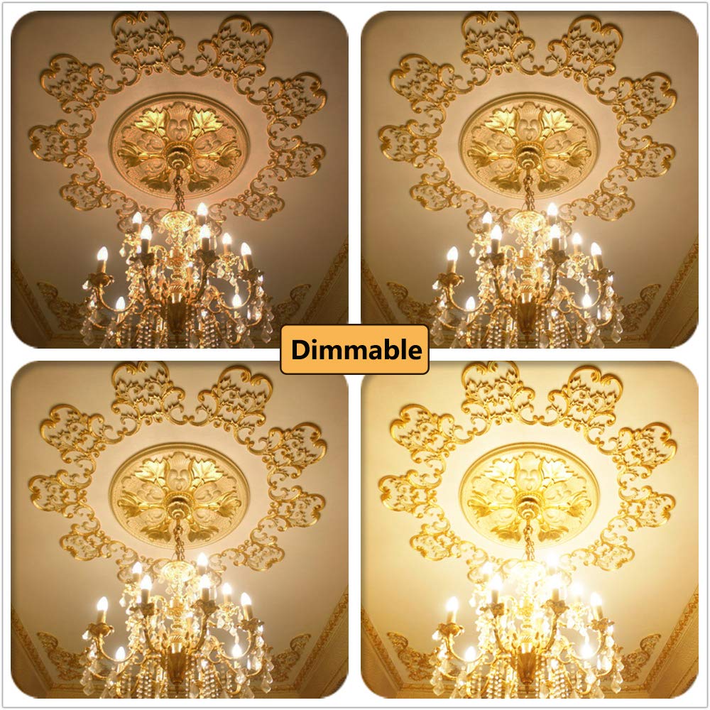 E14 Dimmable Led Candle Bulb,Small Edison Screw,4w, Warm White 2700K，2 Pack