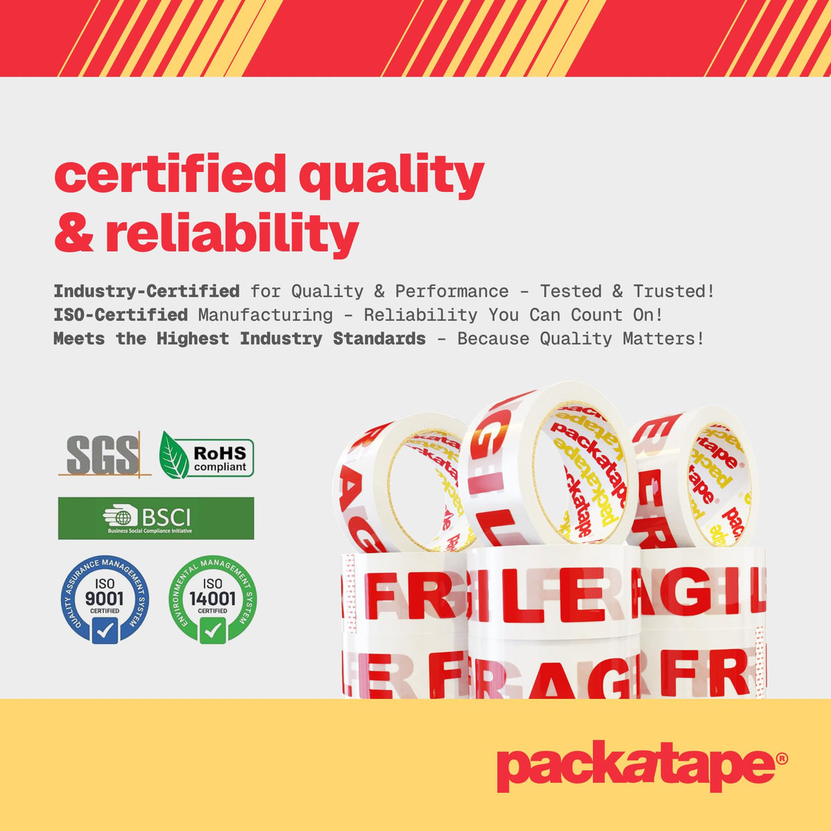 Packatape - 6 Rolls Per Pack 48MM x 66M Brown Packaging Tape for Parcels and Boxes. This 6 rolls pack of Heavy Duty Brown Packing Tape Provides a Strong, Secure and Sticky Seal for your Boxes