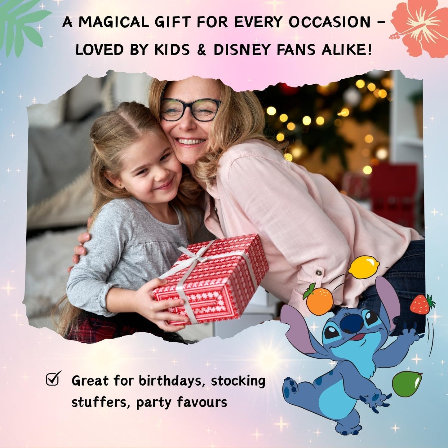 Disney Stitch Kids Make-Up Palette – Complete Cosmetic Kit with Eye Shadow, Blusher, Lip Gloss, Mirror & Brush| Safe, Non-Toxic Beauty Gift Set for Girls