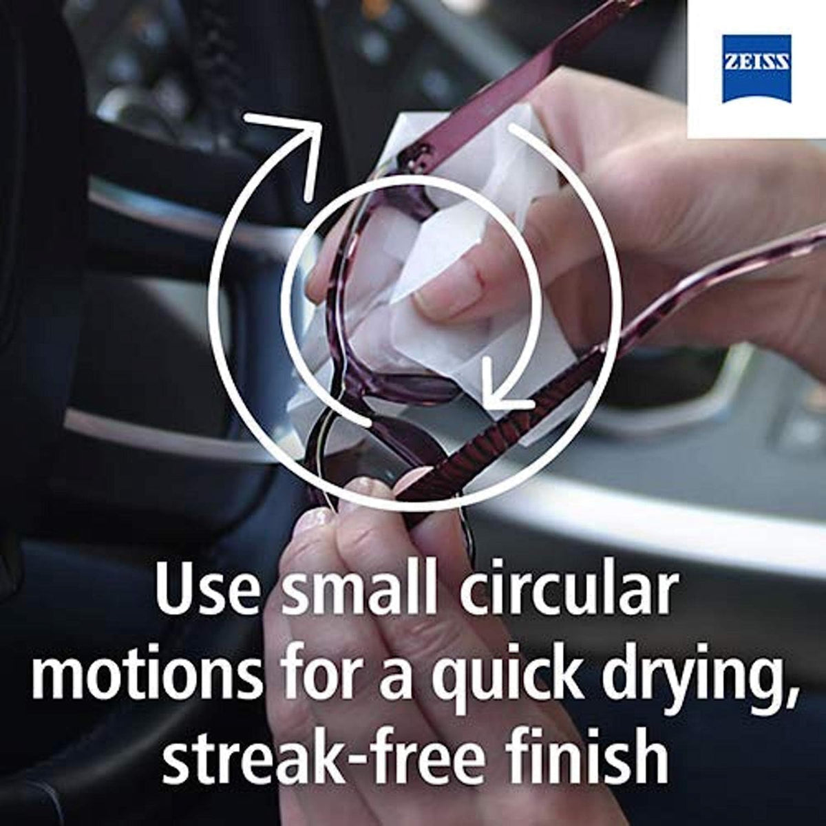 ZEISS Sunglasses Wipes, Removes Fingerprints, Suncream, Dirt, Dust & Oil. Individually Packed Pre-Moistened Wipes Perfect to use at Home or On-The-Go. Fast-Drying and Portable. 8 Packs x 10 Wipes