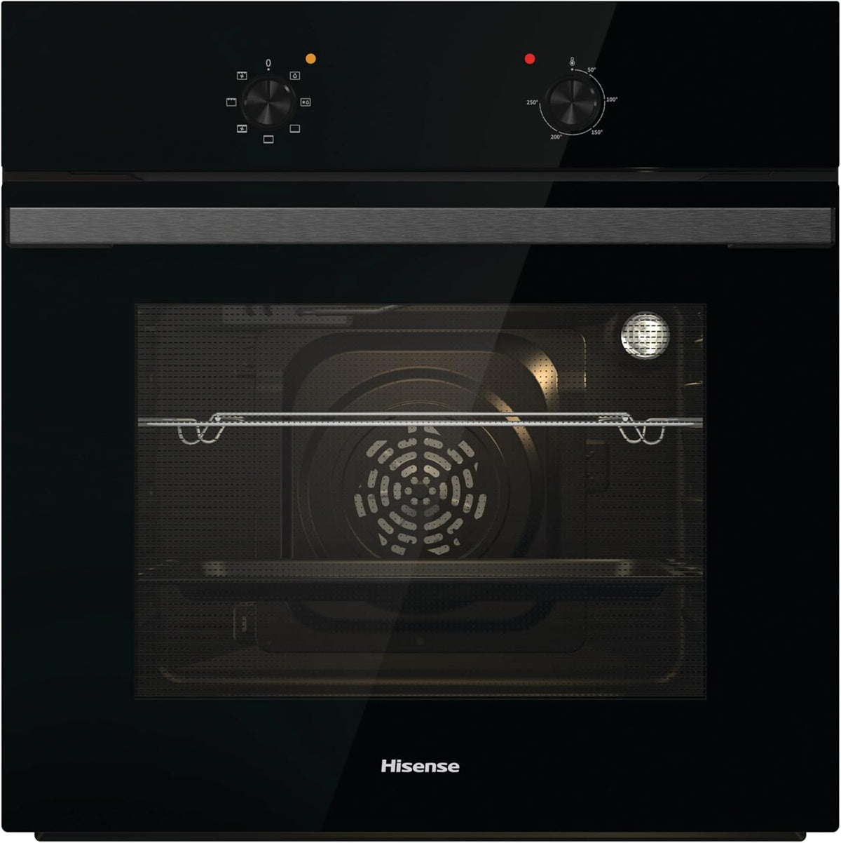 Hisense BI62020ABGUK - Built-in 60L Electric Single Oven - Black - 530x595x595 mm (DxWxH) - A Rated, Extra Large