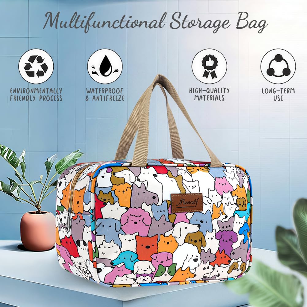 Aucuu Toiletry Bag, Large Full Size Toiletry Bag, Travel Hand-Held Make up Wash Bags, Portable Waterproof Toile-Try Kit, Bathroom Storage Case, Cosmetic Organizer for Travel, Camping for Women Girl
