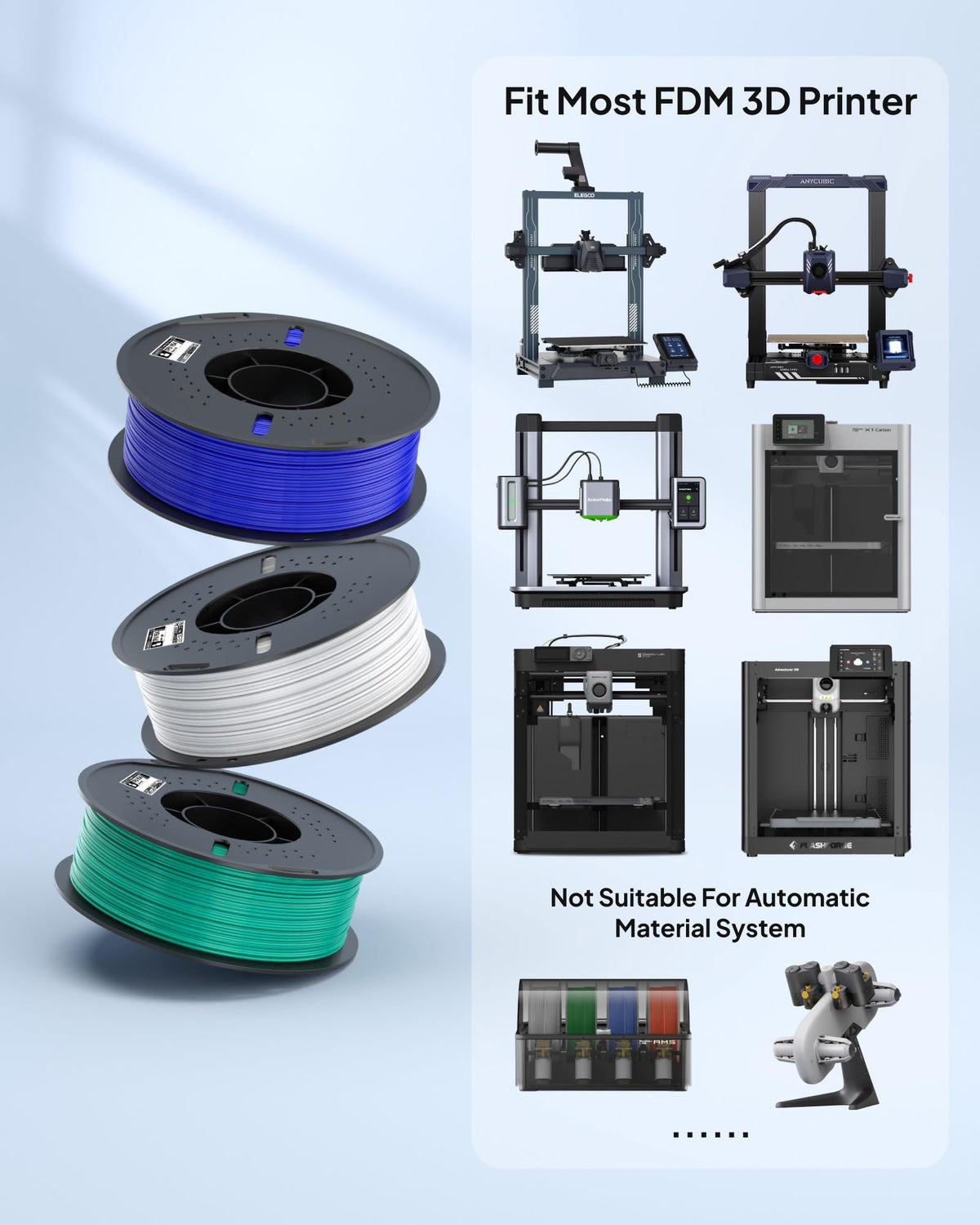 ELEGOO TPU Filament 1.75mm Grey 1KG, 95A Flexible Soft 3D Printing Filament 1KG Spool(2.2lbs) Fits for Most FDM 3D Printers
