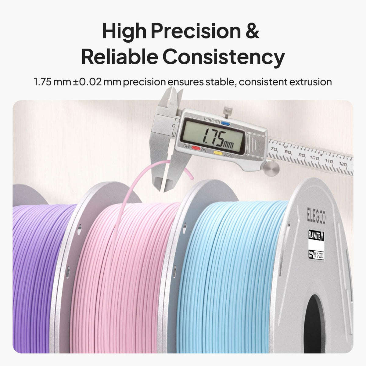 ELEGOO PLA Basic Refill 3D Printer Filament 1.75mm Red 1KG, Easy Storage