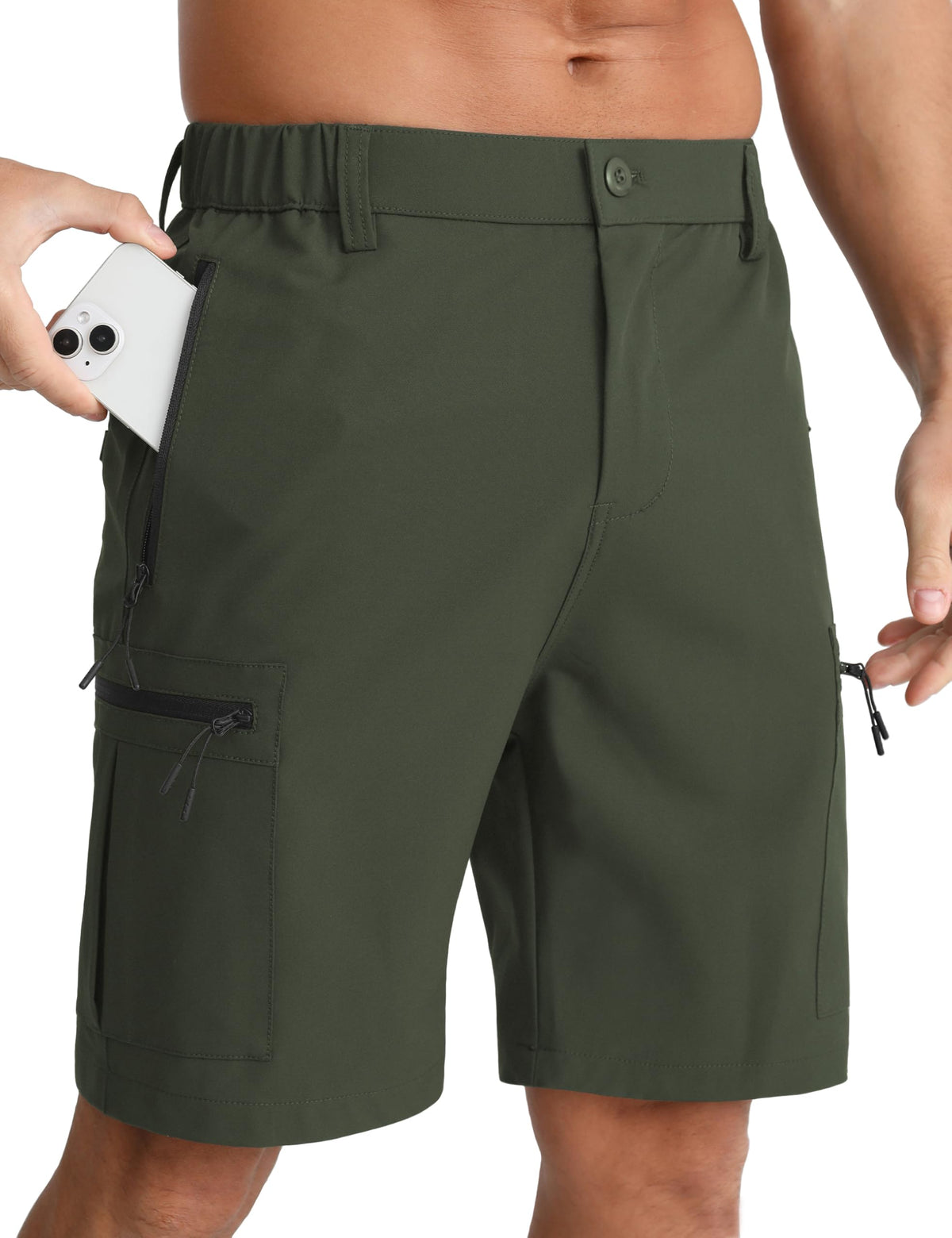 APTRO Mens Cargo Hiking Shorts Outdoor Lightweight Golf Casual Shorts for Men with 5 Zipper Pockets