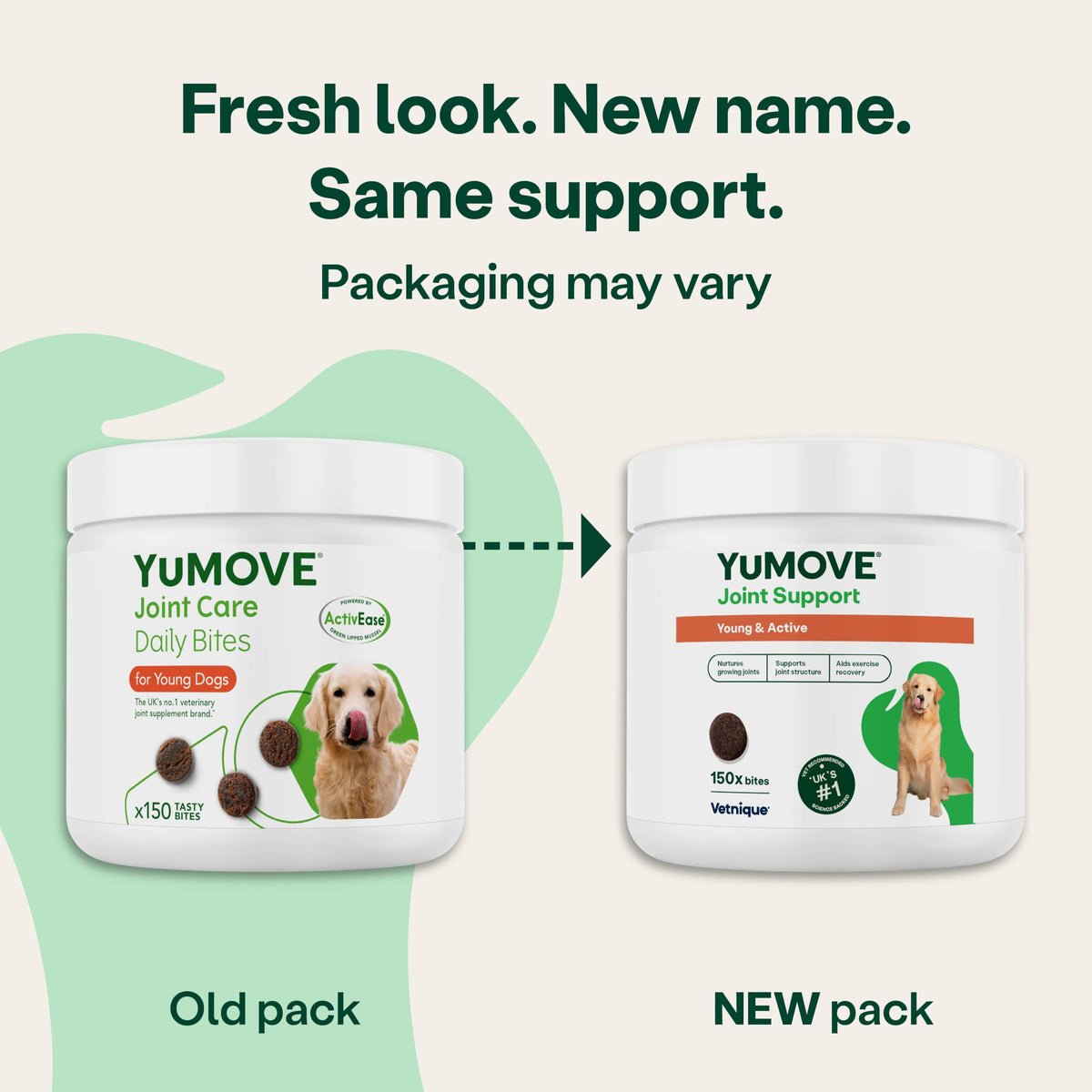 YuMOVE Young and Active Dog | Joint Supplement for Dogs to Support Active and Growing Joints Aged Under 6 | 60 Tablets Clear