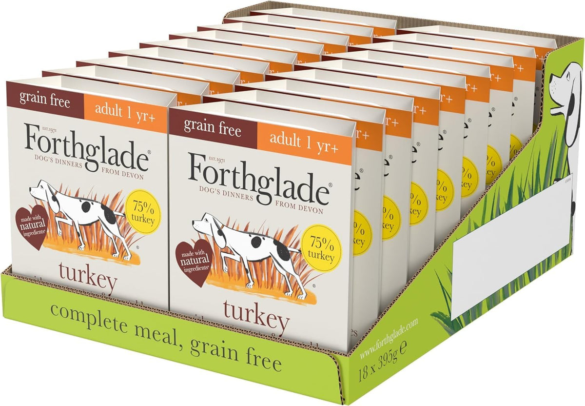 Forthglade Wet Dog Food (18 x 395g Trays) - Grain Free & Hypoallergenic Dog Food, Adult 1 Year+, Lamb with Vegetables, Complete Stomach Sensitive Meals with Natural Ingredients