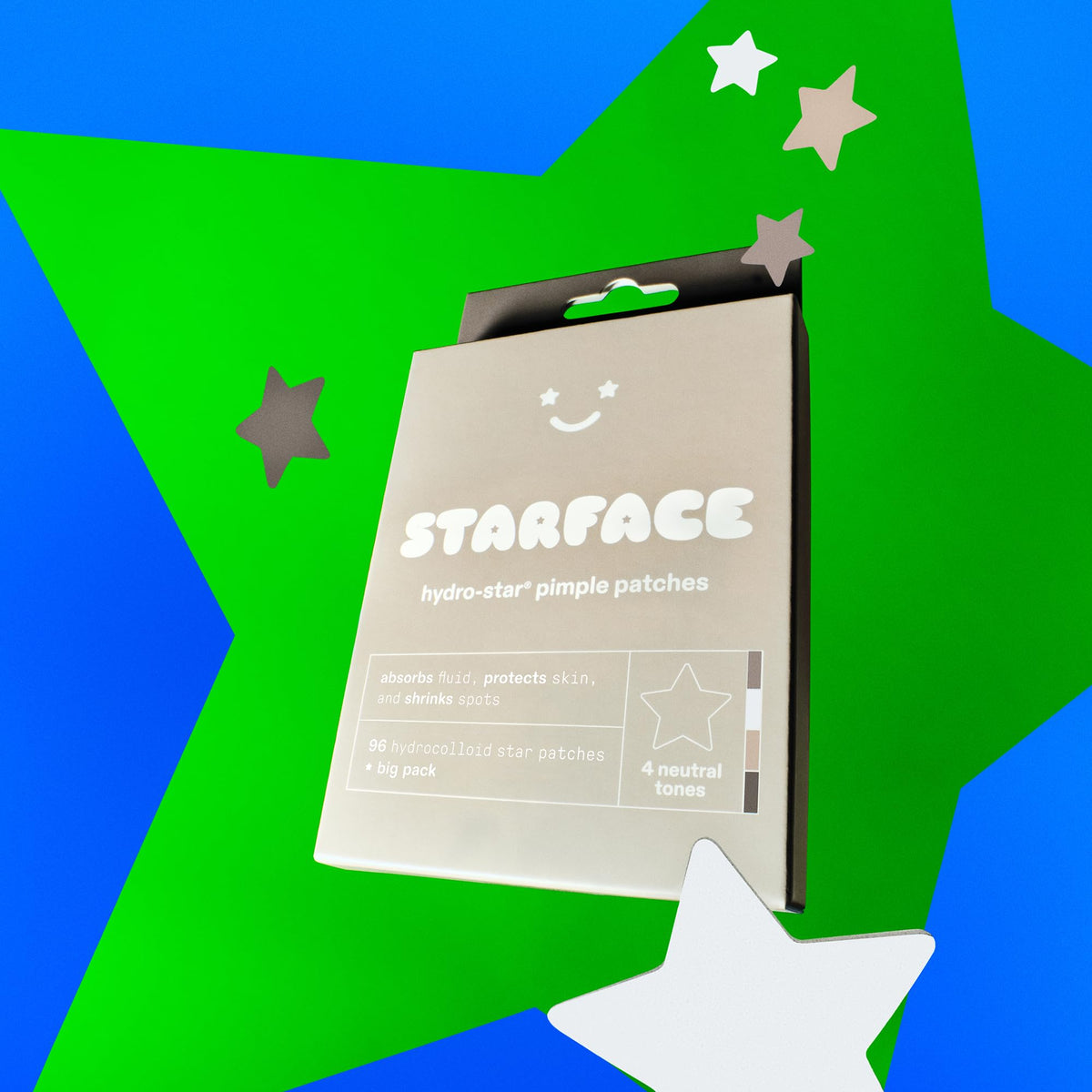 Starface Hydro-Star® Black Hydrocolloid Star-Shaped Pimple Patch, 96 ct
