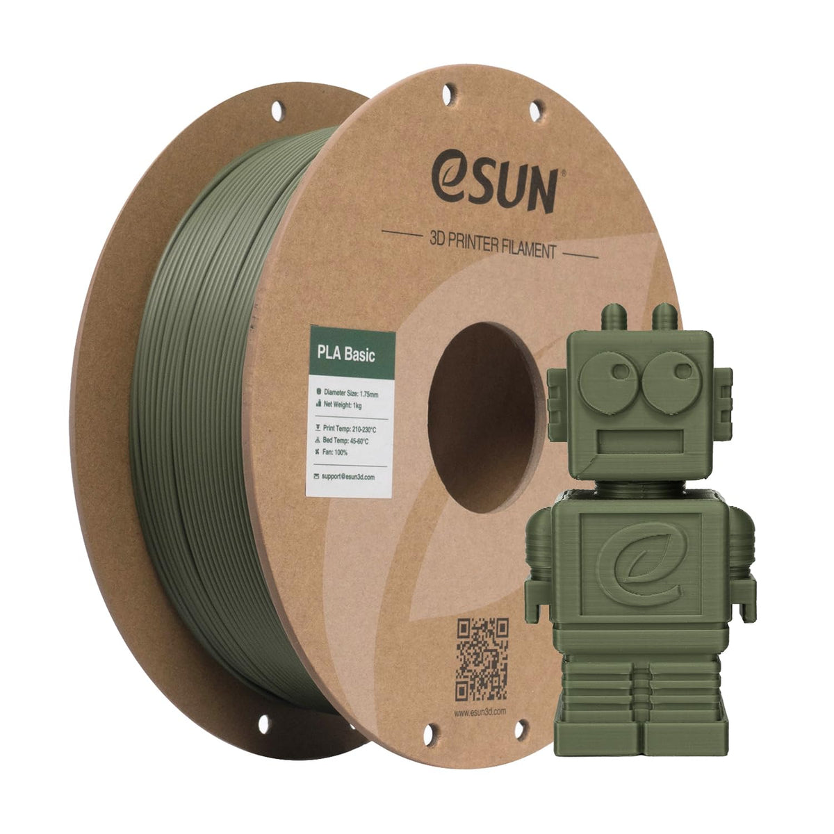 eSUN PLA Filament 1.75mm, PLA Basic Dimensional Accuracy +/- 0.05mm, 1KG Spool (2.2 LBS) Speedy Filament for 3D Printers,Black