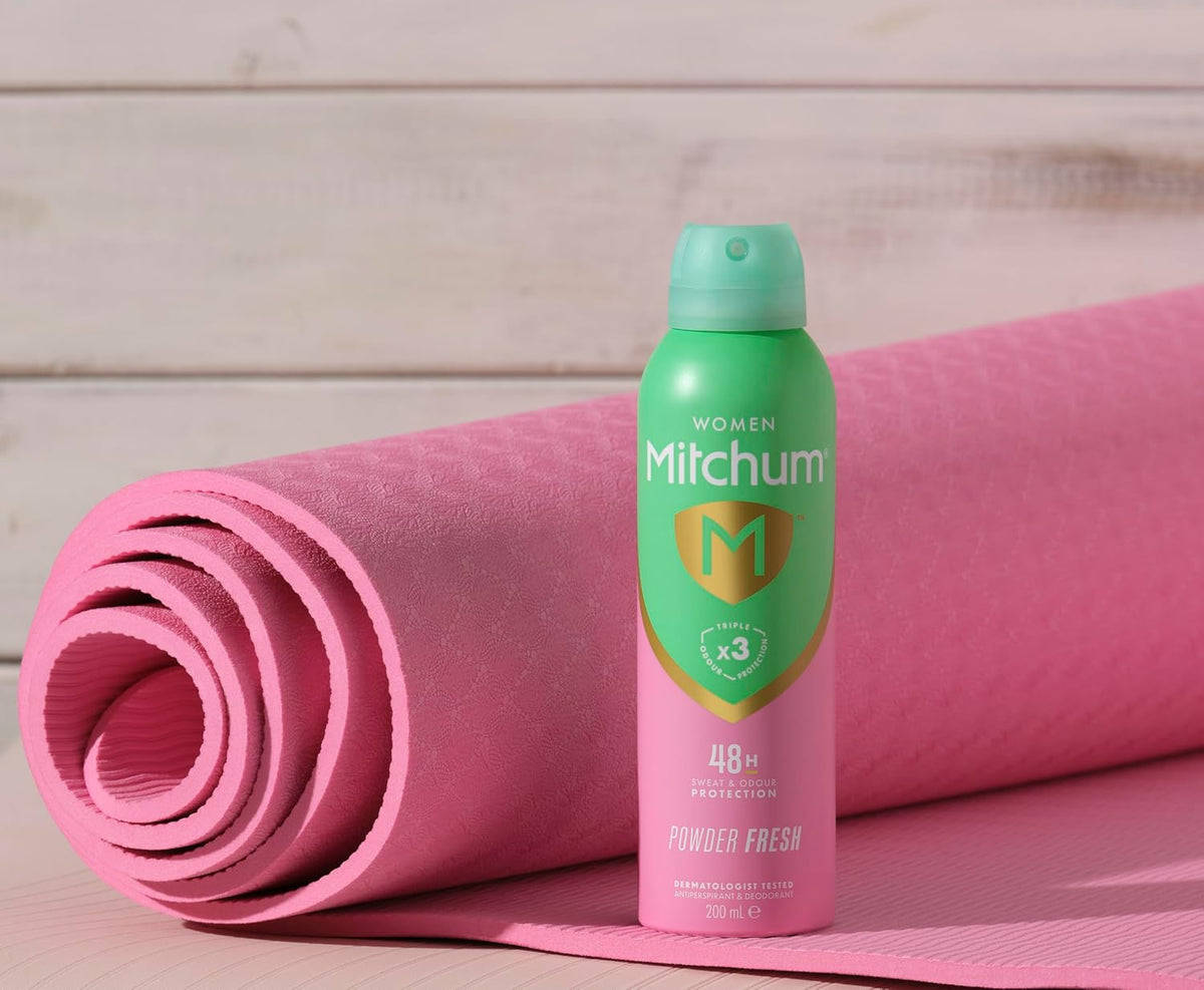 Mitchum Women Triple Odor Defense 48HR Protection Deodorant Spray & Antiperspirant (200ml), Powder Fresh
