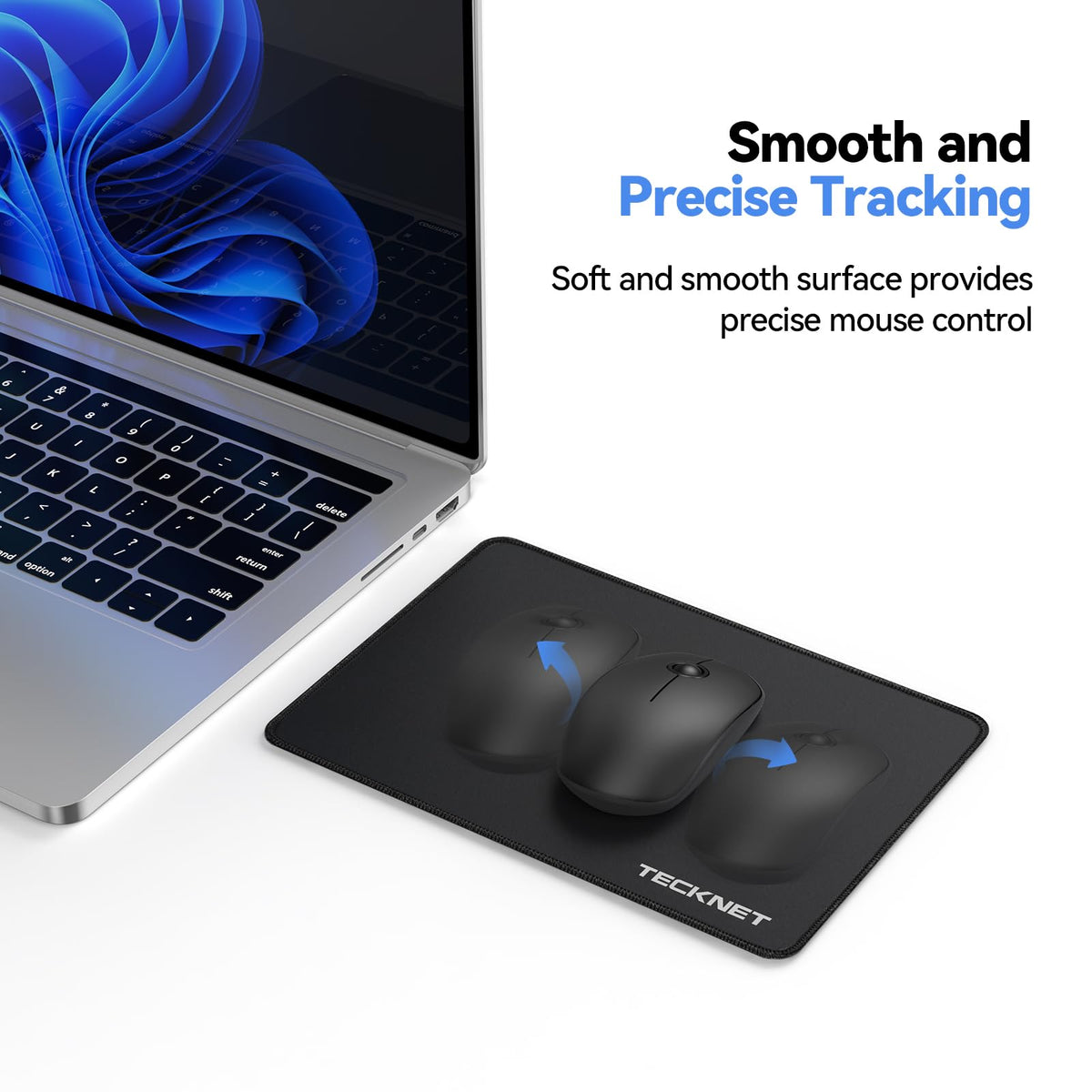 TECKNET Mouse Mat, 270 x 210 x 3 mm Gaming Mouse Pad - Grey