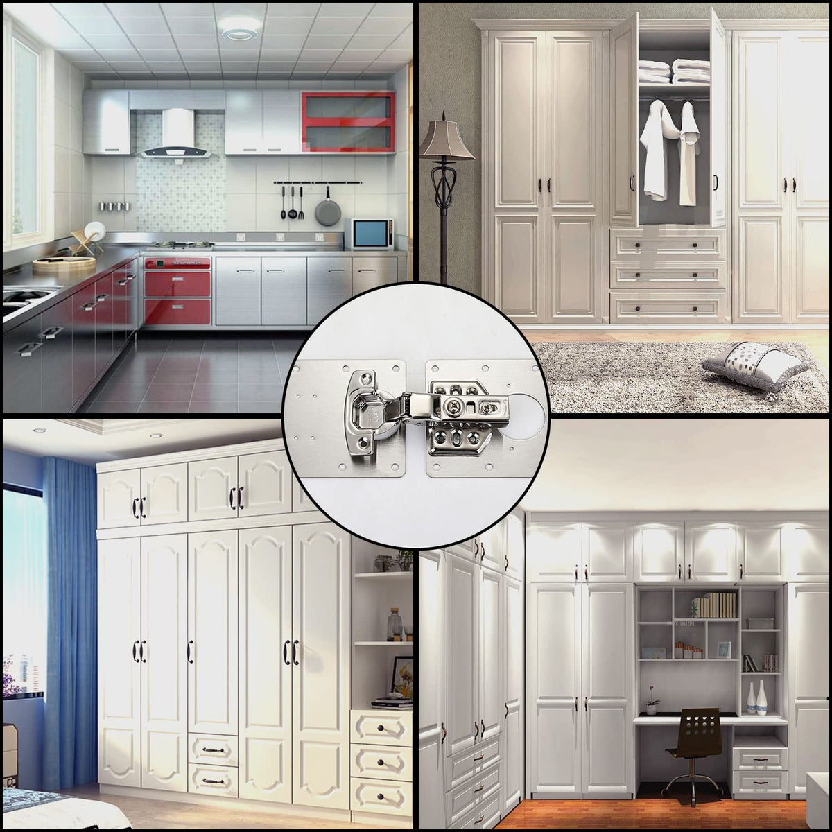 Hinge Repair Plate,4PCS Cabinet Hinge Repair Plate with Customized Screws,Stainless Steel Kitchen Cupboard Door Hinge Repair Brackets with Holes