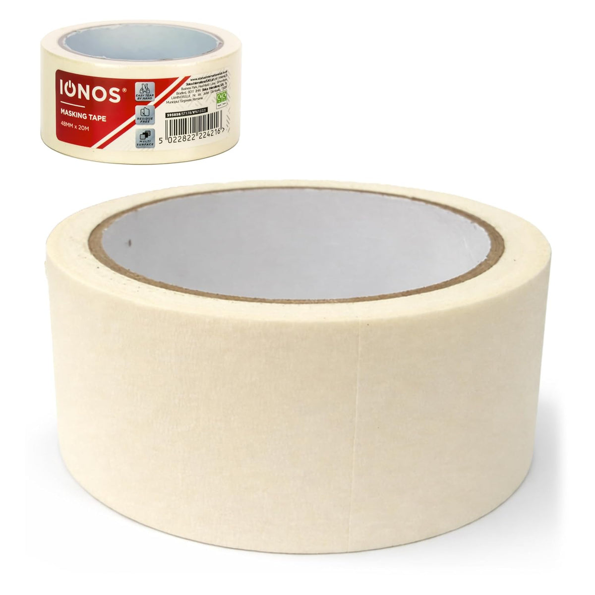 Status IONOS Masking Tape, Multi Surface, Pack of 1, 48mm x 20m