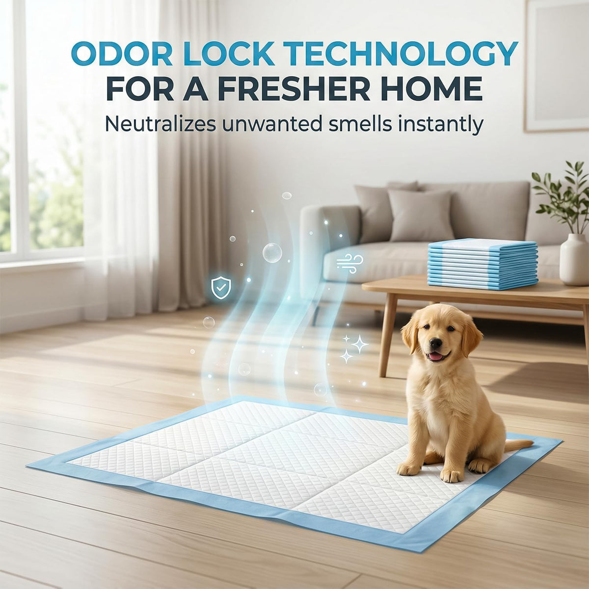 50 Pack Puppy Training Pads – 56x56cm Large Puppy Pads, Ultra-Absorbent & Leak-Proof 5-Layer Design Dog Mats for House Training, Incontinence & Pee Protection