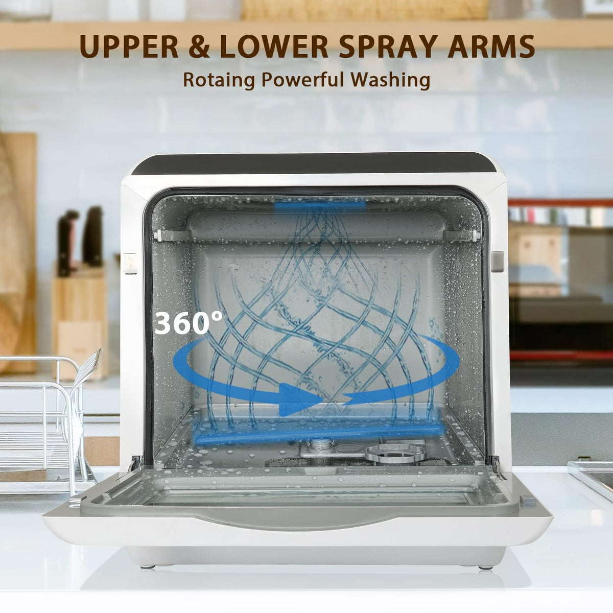 Table Top Dishwasher with 5L Built-in Water Tank| 6 Programs