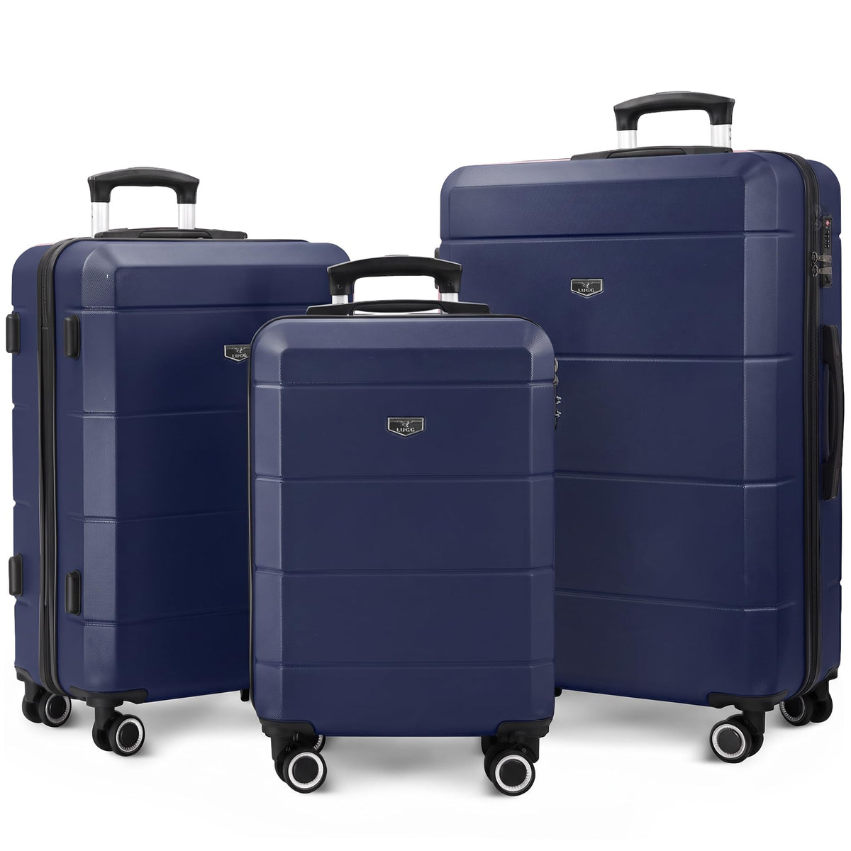 LUGG Jetset 40cm Suitcase 40x30x20cm, Ryanair Compatible Underseat Size, Hard Shell ABS, Spinner with Removable Wheels, Lightweight Travel Luggage, 1 Year Warranty
