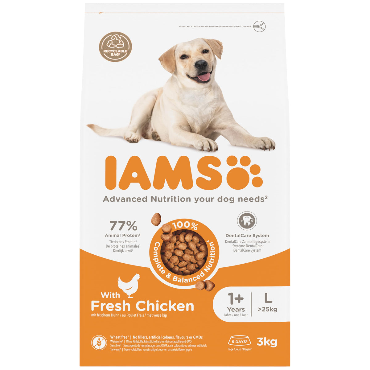IAMS Adult Large Complete Dry Dog Food Lamb 12kg - With DentalCare System
