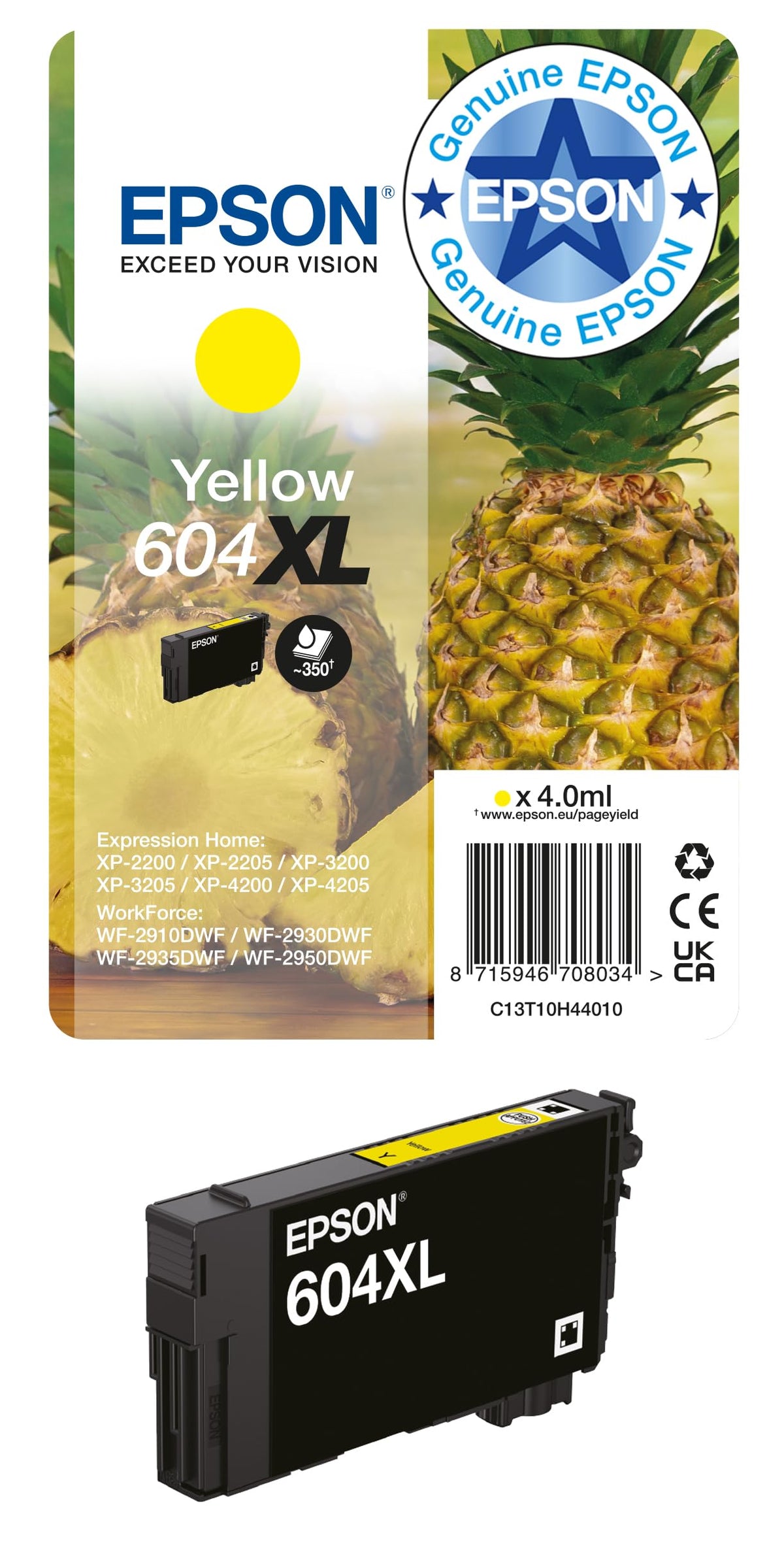 Epson 604 Pineapple, Genuine Multipack, 4-colours Ink Cartridges