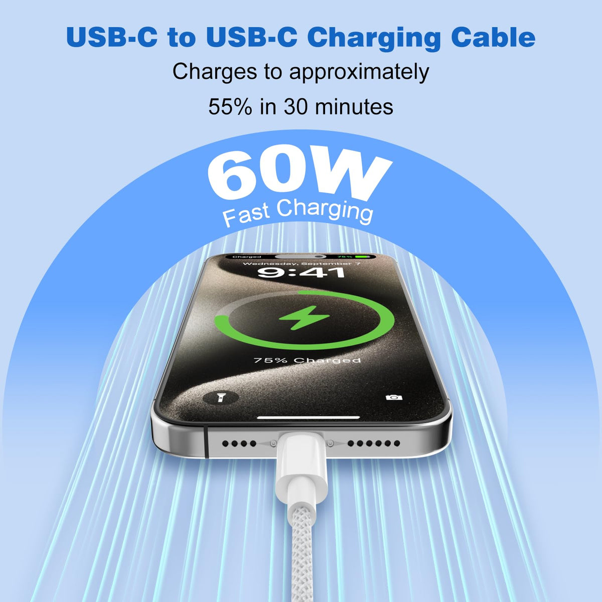 iPhone 18 17 16 15 Charger Cable 3M [2 Pack], USB C to USB C Cable 60W Nylon Braided Extra Long USB Type C Fast Charging Cable for iPhone 18 Pro Max, 17 Pro, iPad Pro Air, MacBook, Samsung S26 S25