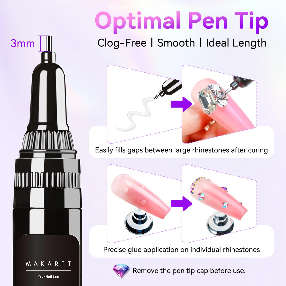 Makartt Nail Glue Extra Strong, New Super Semi Solid for Press-On Nails