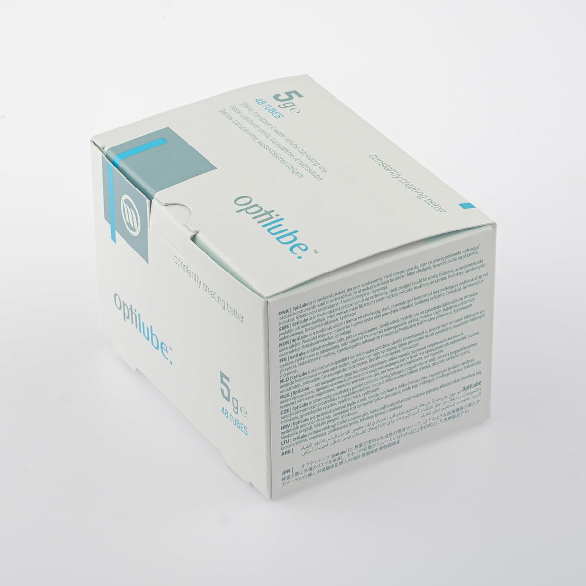 OptiLube Tubes - Sterile Lubricating Jelly for Insertion of Medical Devices in 5g, 42g, 82g, and 113g Tubes, Water Soluble Lubricant with Easy-to-Use Flip Cap (5g x 48)