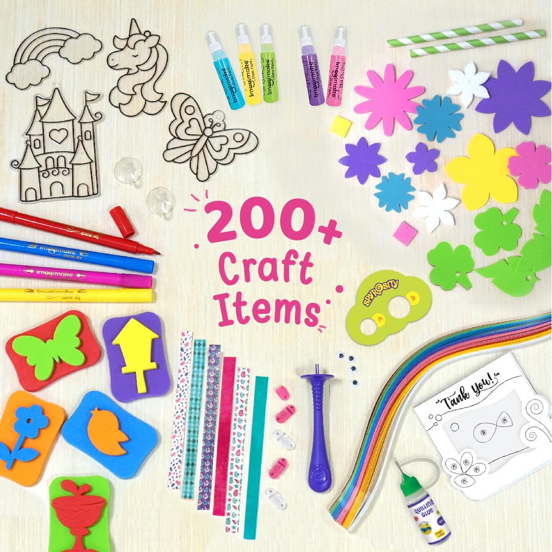 Imagimake Princess Craft Kit | 10 Mess-Free DIY Activities | Bracelet Making Kit, Unicorn Pouch, Butterfly Wands & More | Unicorn Gifts for Kids | Gifts for Girls & Boys 5,6,7,8,9,10,11,12 Years Old