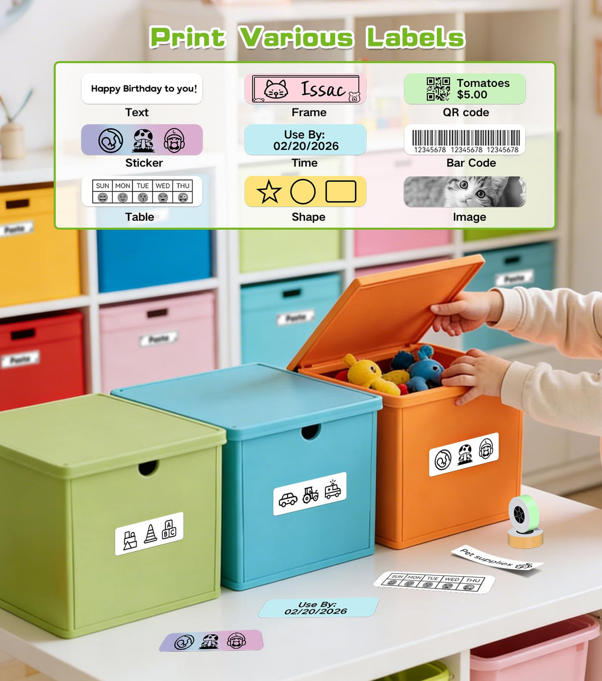 ORGBRO X1 Label Maker Machine with Tape Portable Bluetooth Thermal Printer