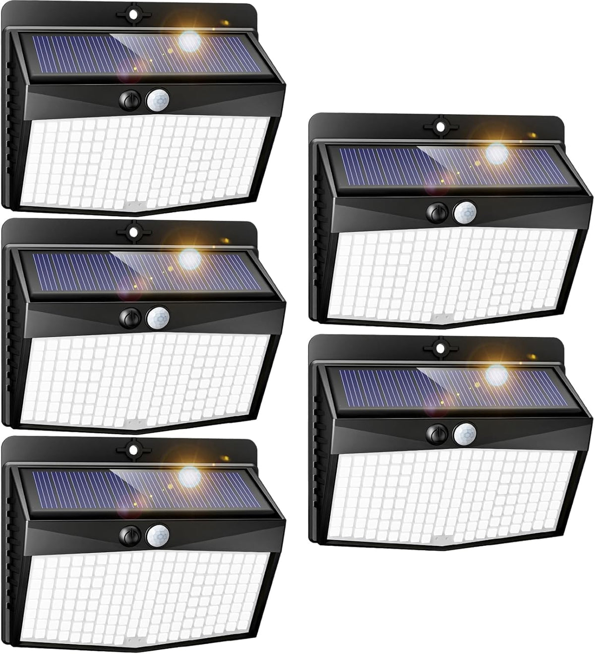 Peasur Solar Security Light Outdoor Motion Sensor, 168 LED Waterproof Solar Wall Light with 3 Modes, PIR Outdoor Sensor Light for Fence, Front Door, Garden, Garage, 1 Pack