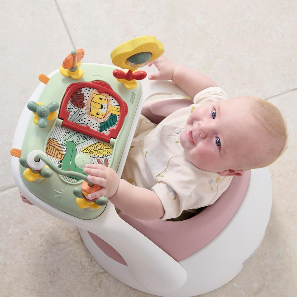 Mamas & Papas Baby Snug Floor Seat and Activity Tray - Blossom (Pink)