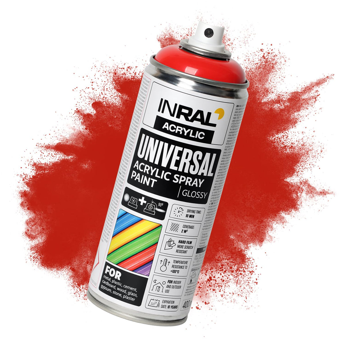 Acrylic Spray Paint Pure White Matt RAL9010 [400ml] – Universal Spray for Metal, Plastic, Wood & Stone – High-Coverage, UV & Rain Resistant – Indoor & Outdoor Use