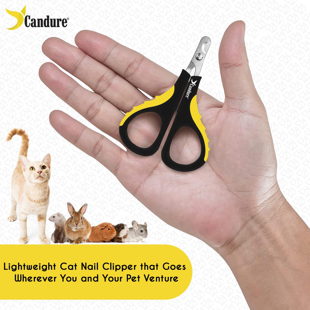 Candure Dog Nail Clippers for Large, Medium and Small Breed Professional Pet Nail Clipper Suitable for Cats, Rabbits and Guinea Pigs with Safety Lock (All Size Pets, Dark Blue)