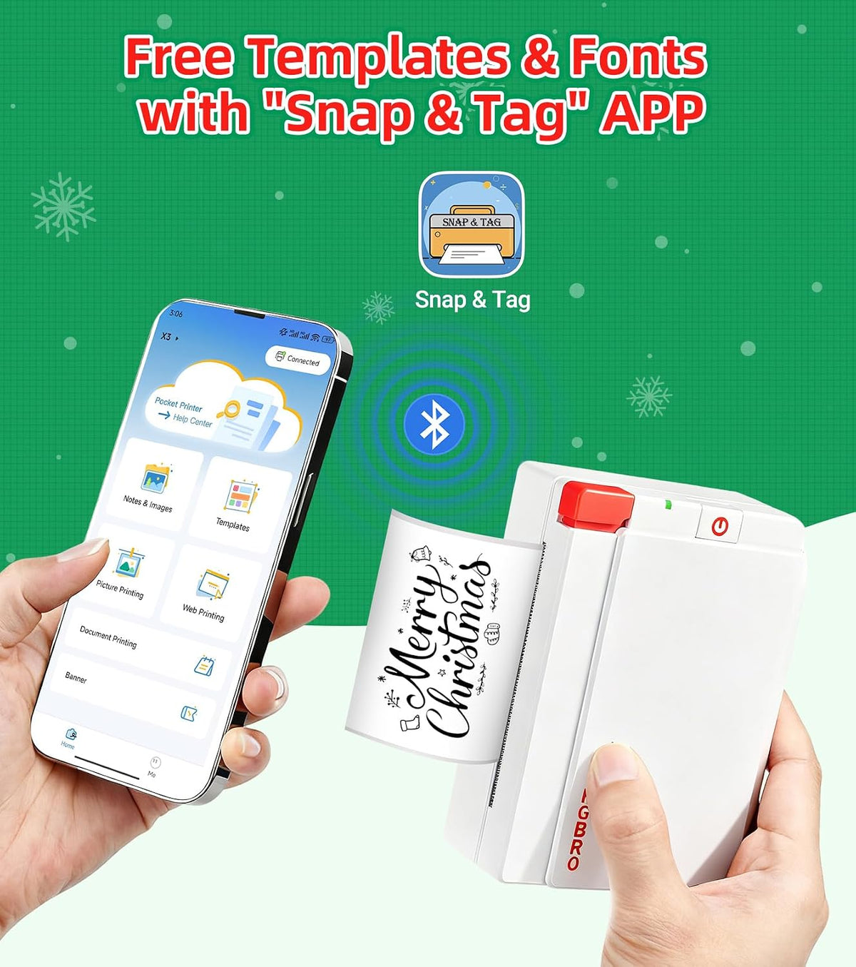 ORGBRO X3 Sticker Printer Mini Bluetooth Thermal Portable Label Maker