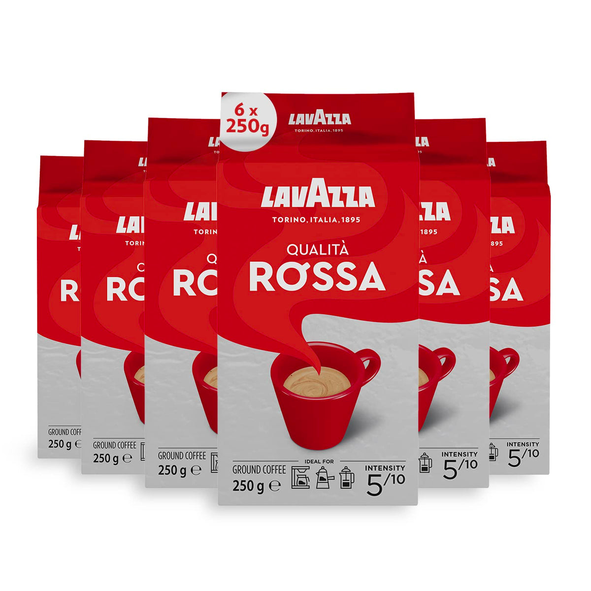 Lavazza Qualità Rossa, Ground Coffee Espresso 500 g (Pack of 2)