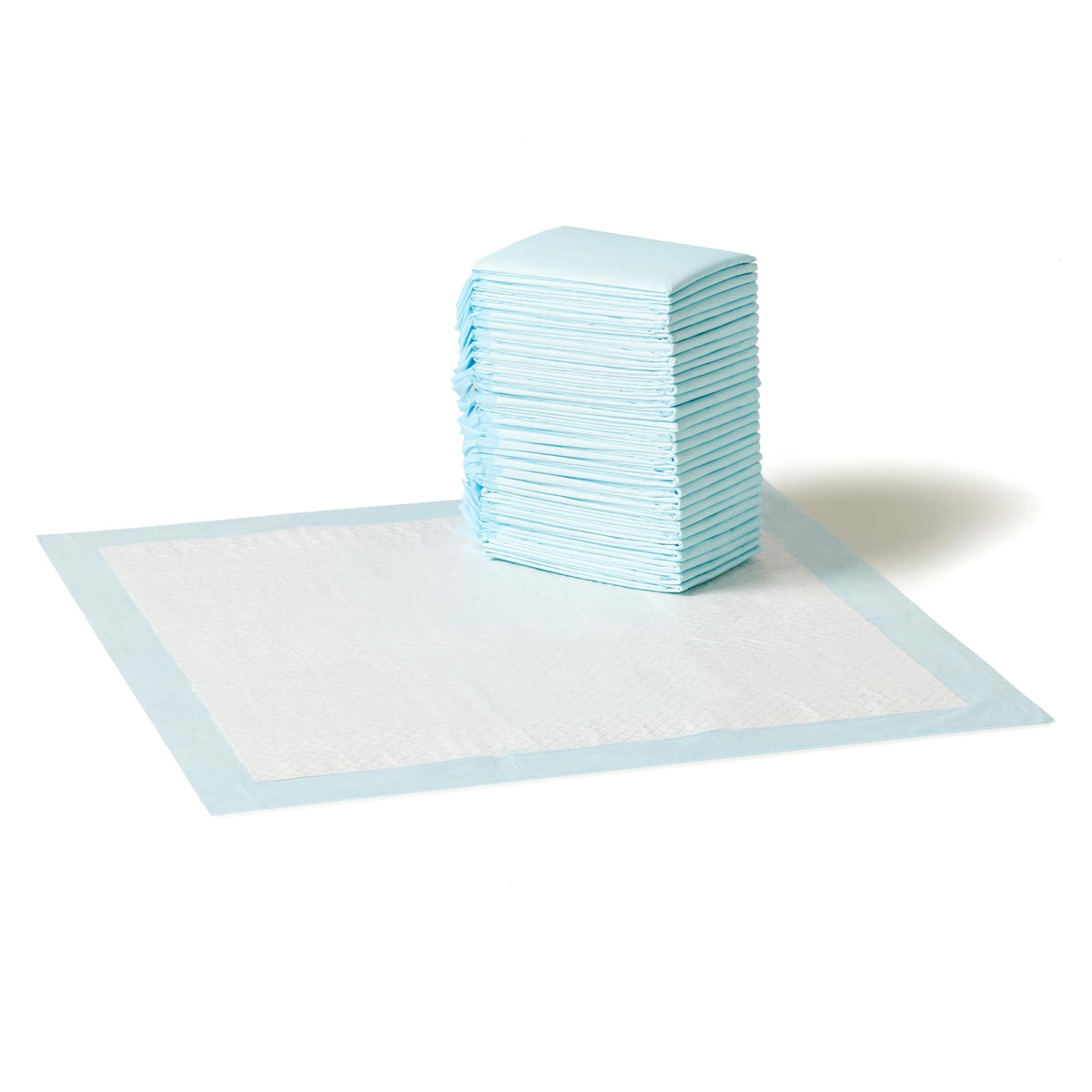 Amazon Basics Dog and Puppy Training Pads, Leakproof, 5-Layer Design with Quick-Dry Surface, Regular, Pack of 50, Blue