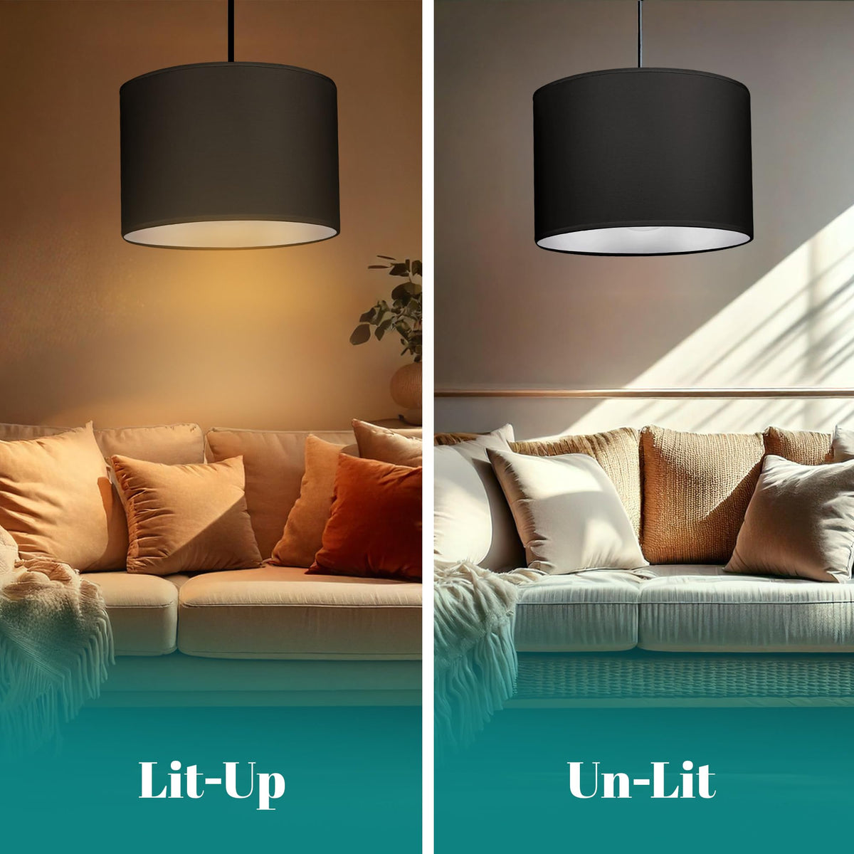 GIGGI Fabric Lamp Shades, 10" Beige Lampshades for Ceiling Lights, Table Lamps & Floor Lamps, Easy Fit Pendant Light Shade Ceiling for Living Room, Bedroom, Kitchen, Hallway, Office & Home Décor