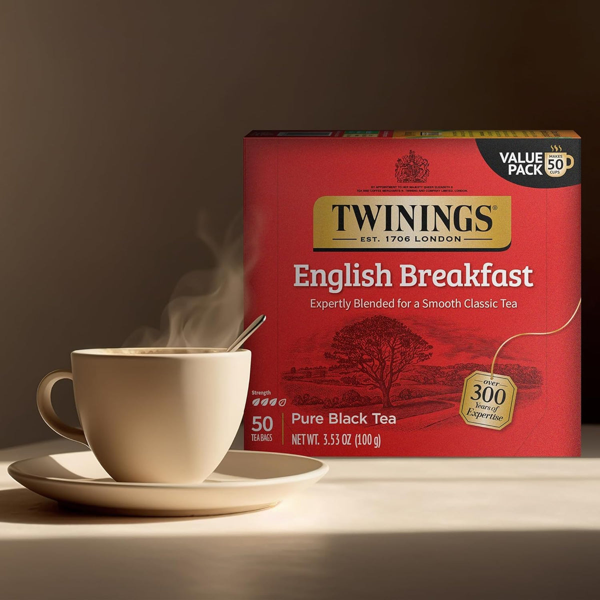Twinings English Breakfast Tea, 4 x 80 Biodegradable Plant-Based Tea Bags