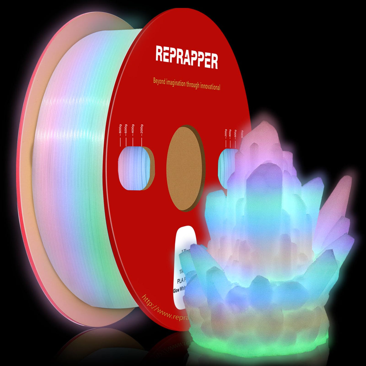 Reprapper 4X 250g Color Pack – Dual Color PLA Filament 1.75mm for 3D Printer & 3D Pen, Multicolour Filament, 4 x 250g Matte Red/Blue, Matte Purple/Green, Silk Red/Blue, and Silk Purple/Green