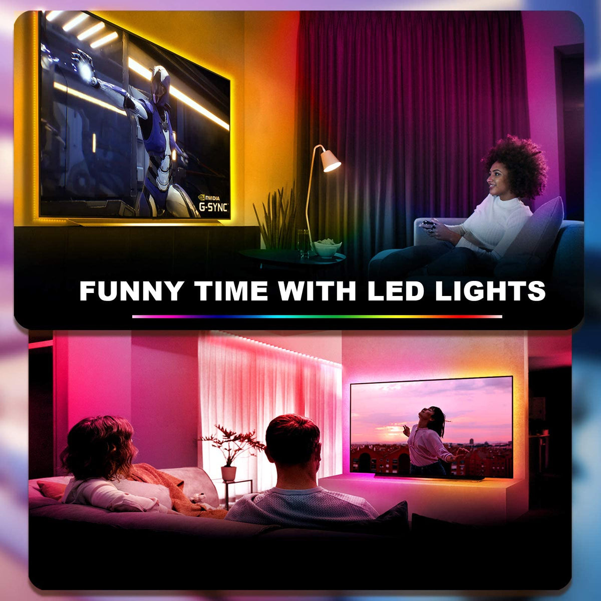 phopollo 5m RGB LED Strip Lights with Remote for Bedroom, Party.24V 5050 RGB, 44-Key Remote, Flexible Adhesive, Bedroom/Party Use