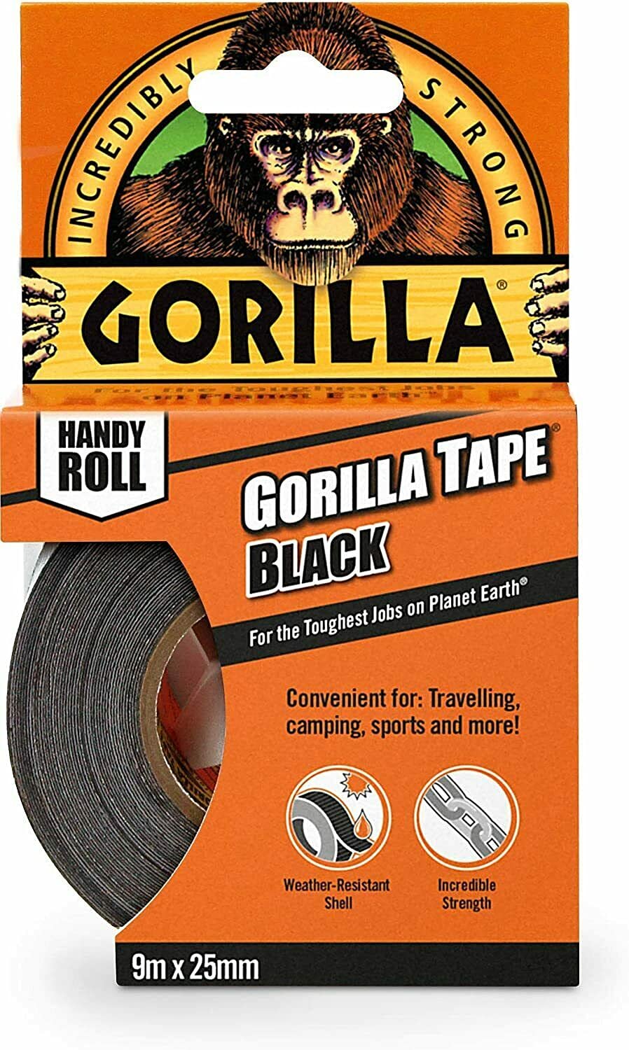 Gorilla Tape Handy Roll Black 9m