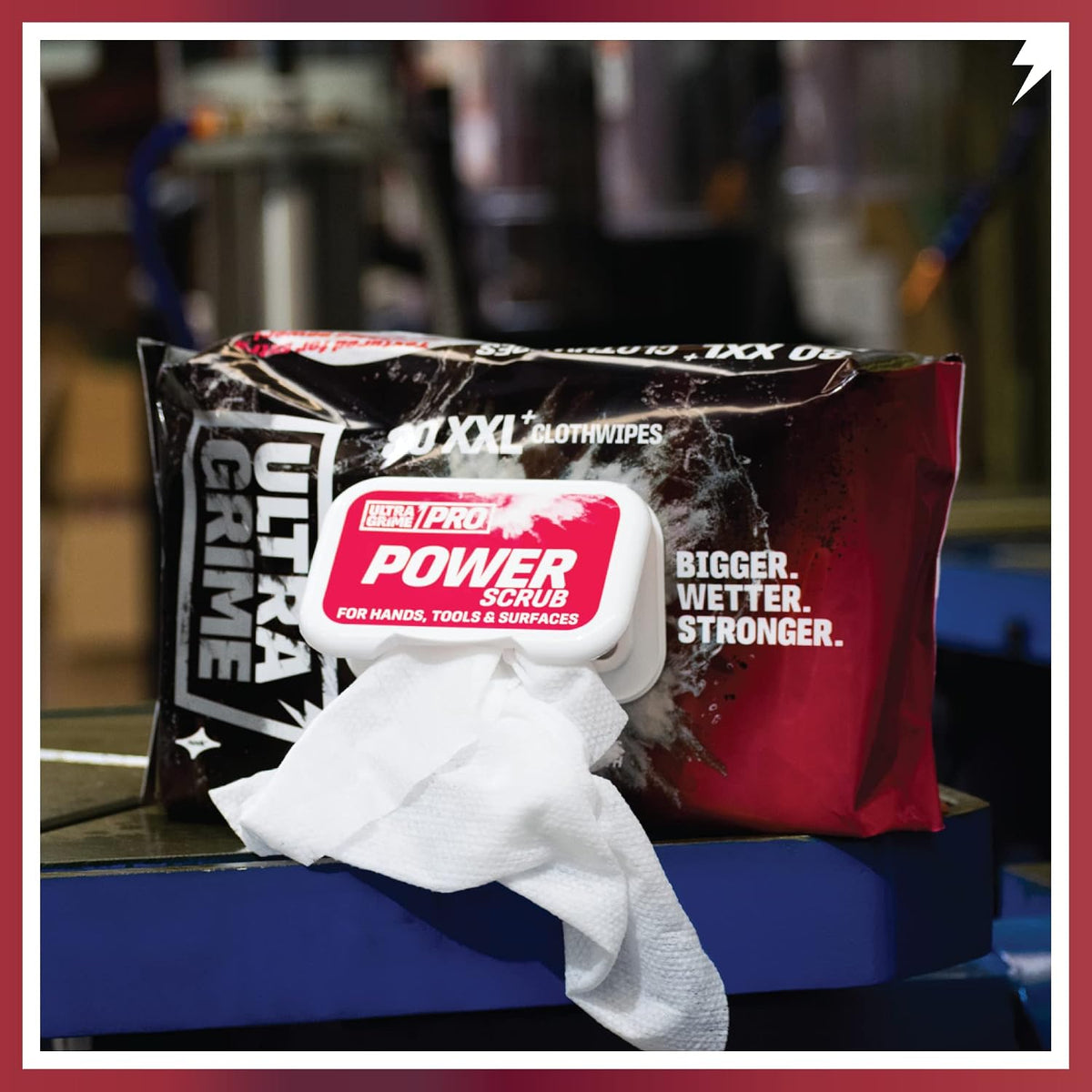 UltraGrime PRO Power Scrub Wet Wipes - Heavy-Duty Cleaning Cloths & Hand Wipes Multi Purpose Kitchen, Toilet, Floor & Surface Scrubbing Wipes Alcohol-Free - Extra Large Professional Wipes (Pack of 80)