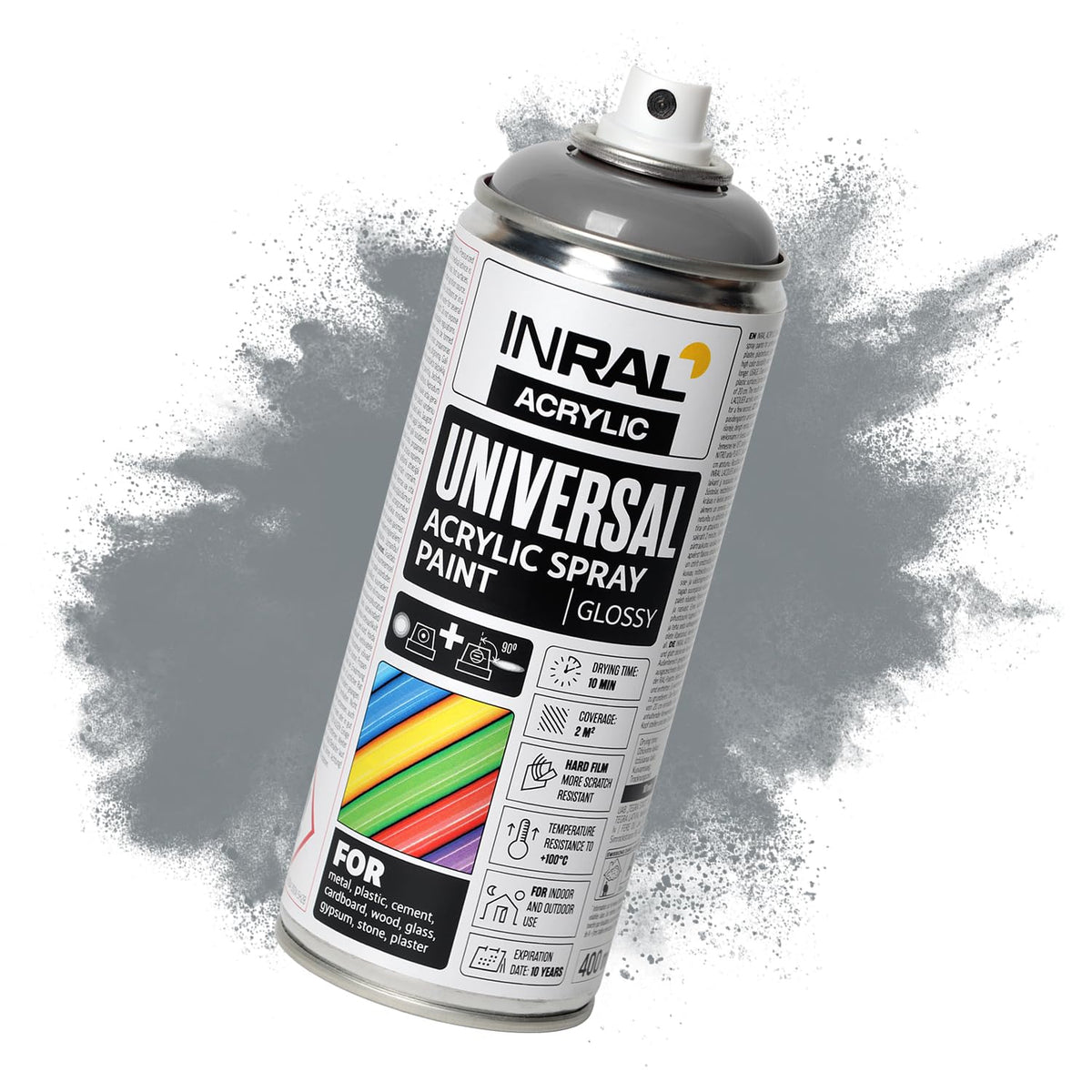 Acrylic Spray Paint Pure White Matt RAL9010 [400ml] – Universal Spray for Metal, Plastic, Wood & Stone – High-Coverage, UV & Rain Resistant – Indoor & Outdoor Use