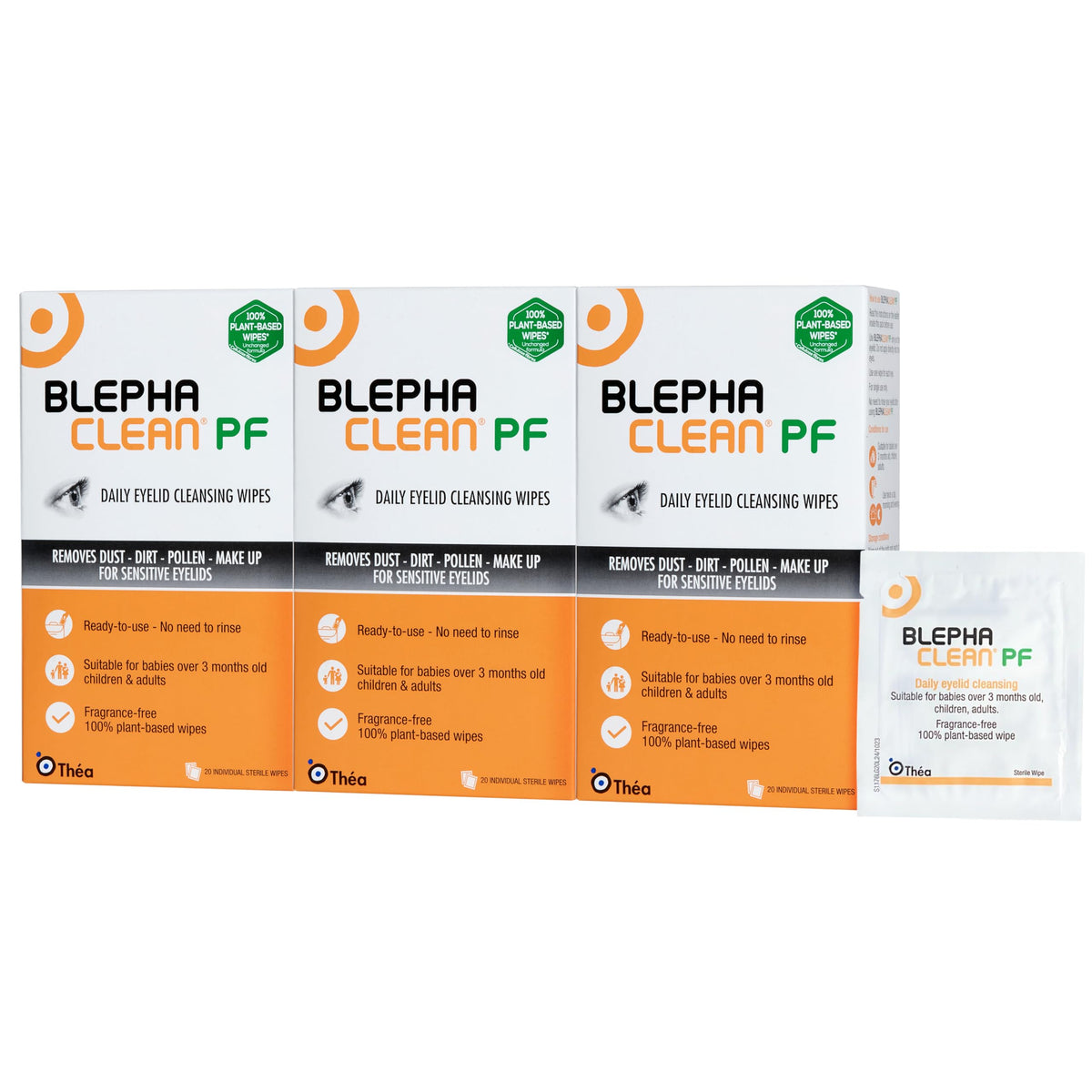Blephaclean PF Cleansing Eyelid Wipes, for Sensitive Eyelids, 20 Wipes