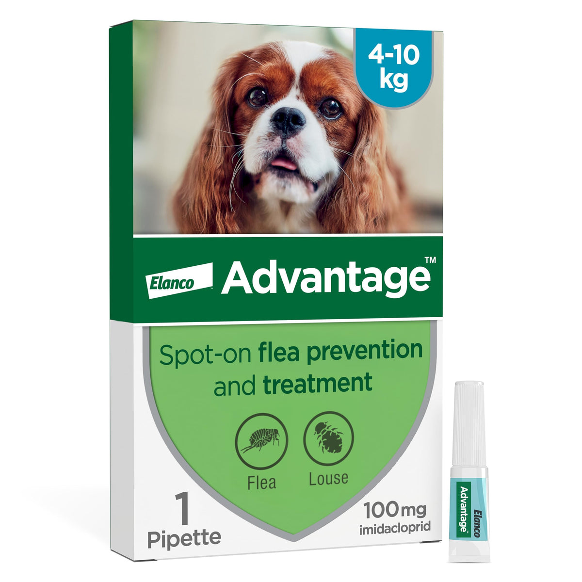 Advantage Spot On Flea Treatment For Large Cats and Rabbits Over 4kg (1 pipette, 80mg), Kills Fleas Within 24 Hours, Prevents Further Infestation For Up To Four Weeks in Cats